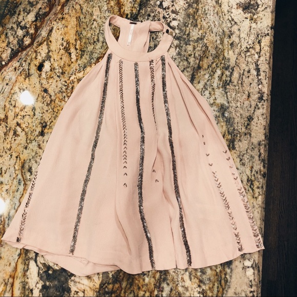 Free People Tops - Light Pink Beaded Free People Tank